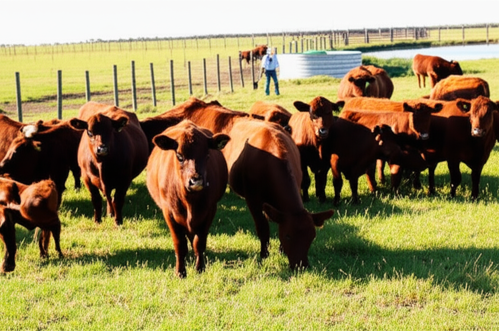 Healthy cattle in pasture